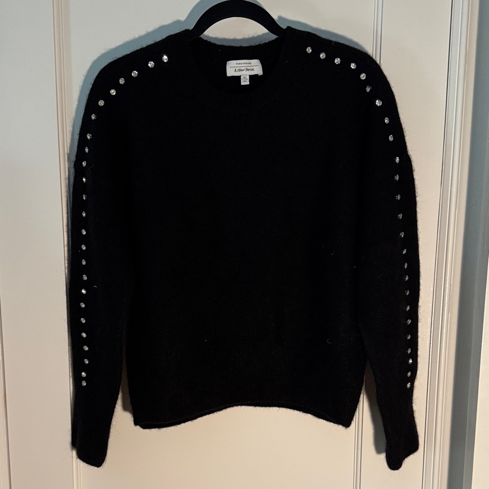 & Other Stories Black Sweater with Metallic Accents